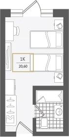 20,6 м²